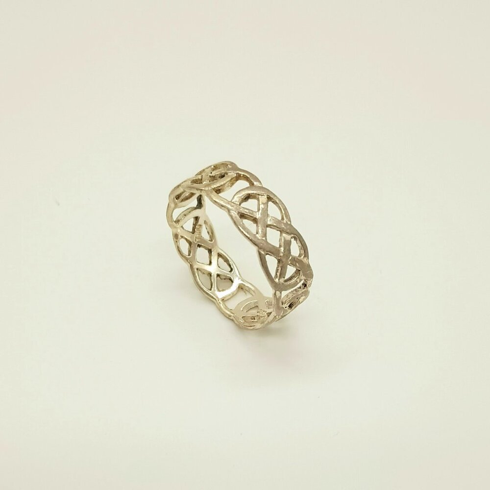 Charles Winston 925 Open Work Ring 9.5 Vintage  Sterling Silver Wedding Band